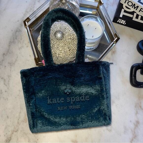 Kate Spade Ella Faux Shearling Tote in Peacock - Picture 1 of 13